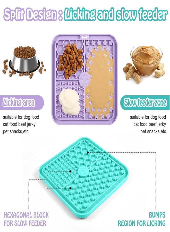 Birud 2Pcs Pet Lick Mats with 1 Spatula for Dogs & Cats Treats Yogurt, Peanut Butter Slow Feeder Licking Pad for Anxiety Relief and Boredom Reducer Suitable for Dog Training - Image 2
